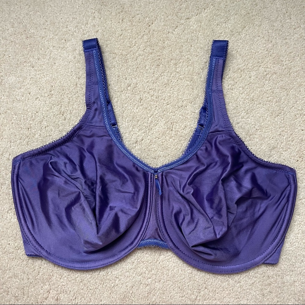 Wacoal Basic Beauty Full Figure Underwire Unlined Bra Size 38DDD Periwinkle